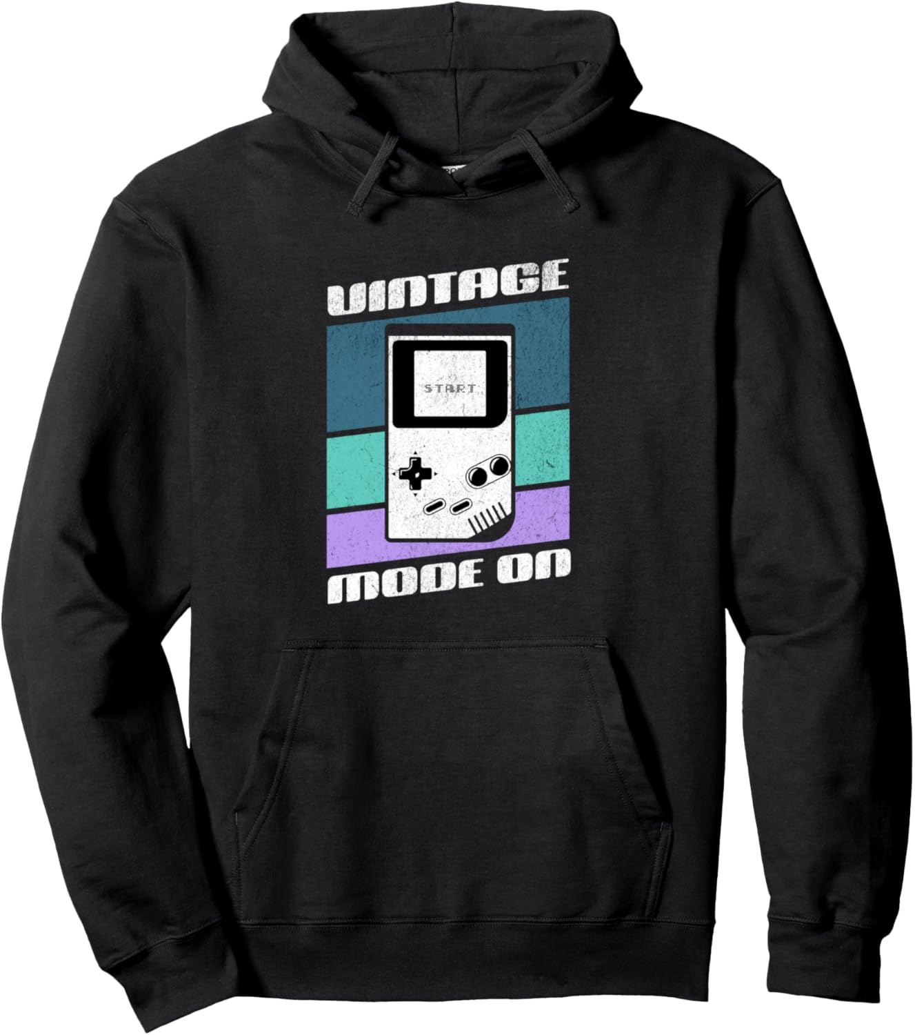 Retro Gaming On - Felpa con Cappuccio Stile Vintage Gaming