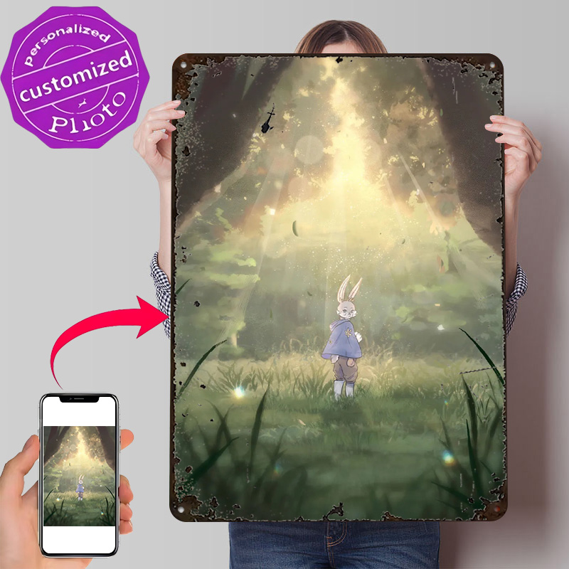 Retro Gaming On - Poster Coniglio sul Prato, Insegna in