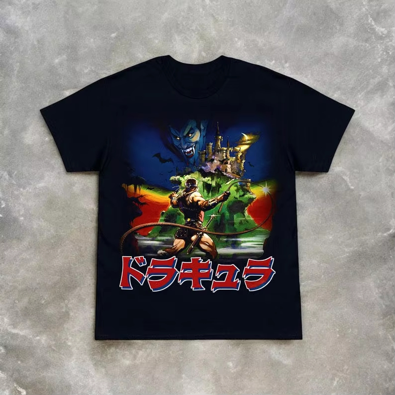 Retro Gaming Aesthetic - T-shirt Castlevania NES Konami Anni '80