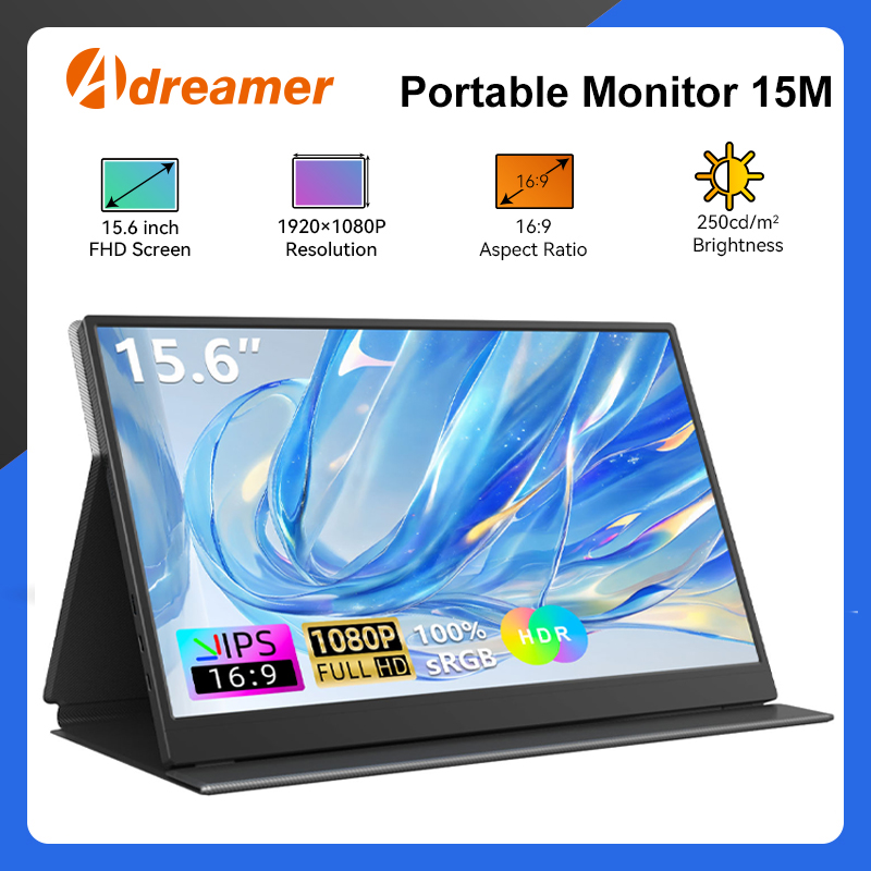 Crt Monitor Stand - Monitor Portatile Adreamer 15.6 Pollici 1920x1080P,