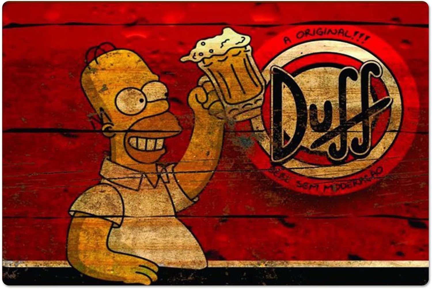 Retro Gaming Pictures - Targa in Metallo Retrò Homer Duff