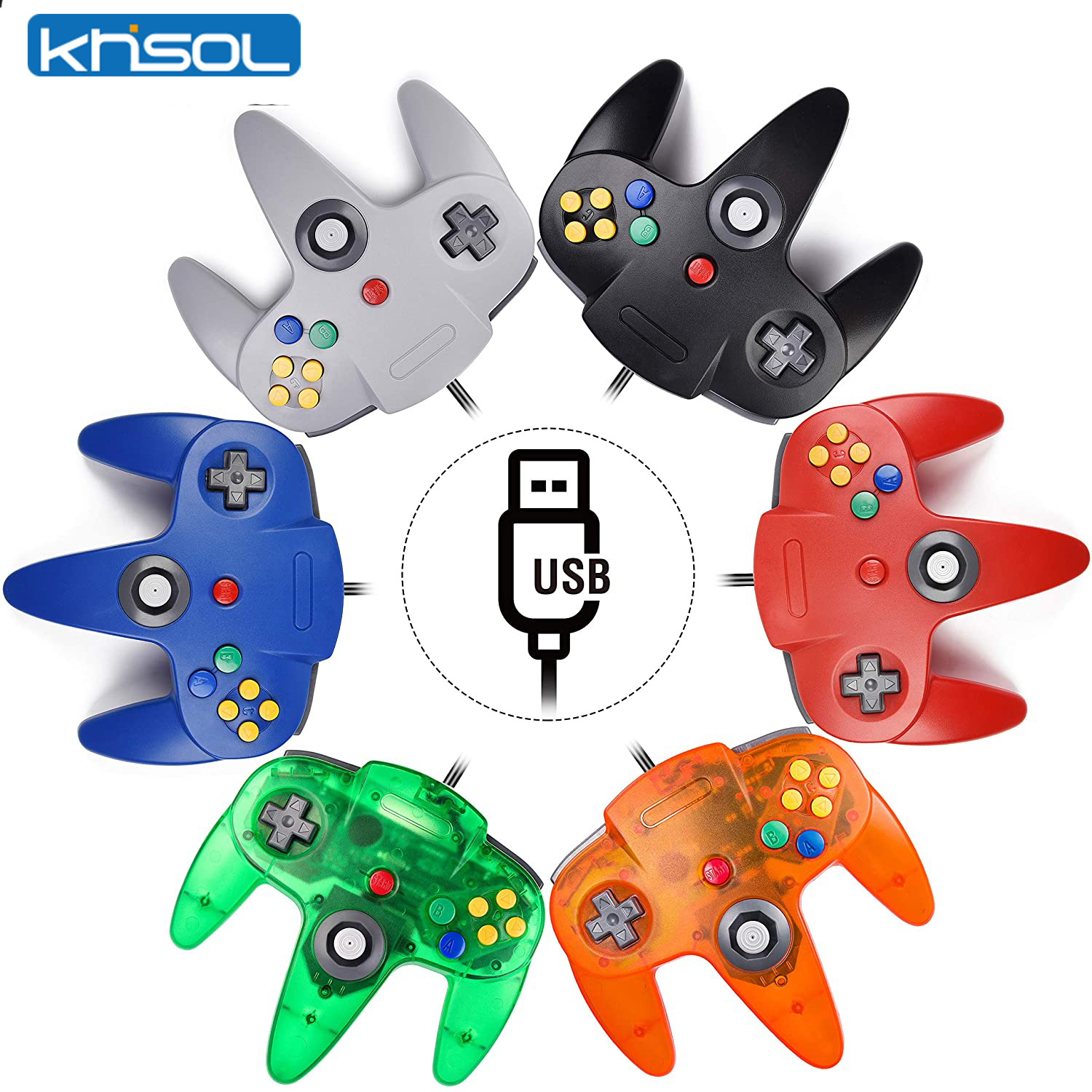 Retro Gaming Emulator Console - Controller N64 Classico USB cablato remoto