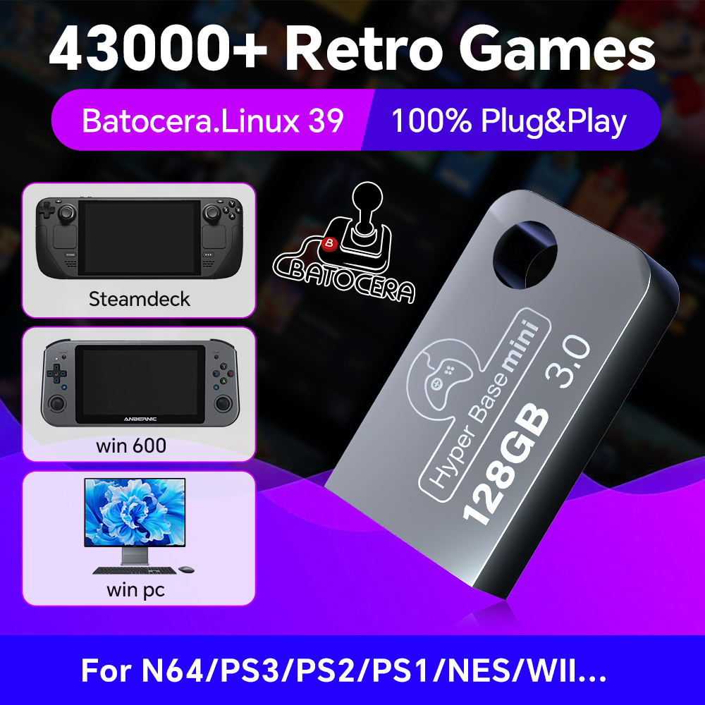 Retro Gaming Emulator Console - Batocera 128G Chiavetta USB per Windows