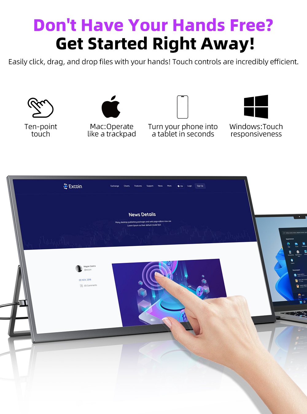Monitor touchscreen portatile  - Crt Monitor Stand recensione e prezzo